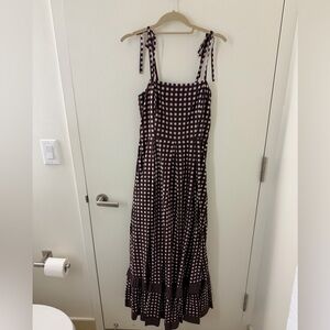 Brown Checked Abigail Maxi Dress